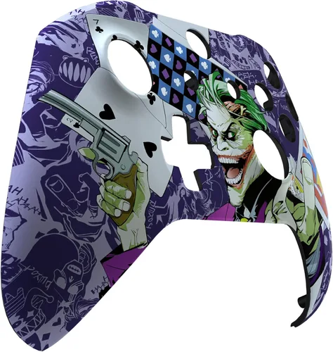 Vista 8 de eXtremeRate Carcasa frontal con diseño de tarjetas de payaso para el controlador Xbox One SX, kit de repuesto de cubierta frontal suave al tacto