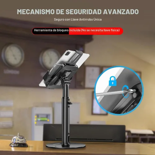 Vista 2 de AboveTEK POS - Soporte de quiosco para tableta, soporte universal de bloqueo para tabletas de 7.9 a 11 pulgadas, soporte de seguridad antirrobo