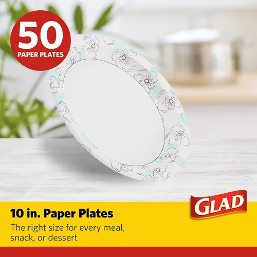 Vista 2 de Glad - Platos de papel desechables cuadrados para todas las ocasiones