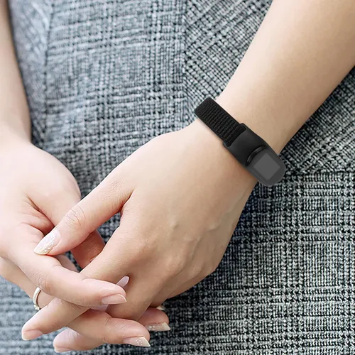 Vista 7 de Wanme Bandas de nailon para Amazfit Band 5 correas de repuesto para mujeres y hombres, paquete de 2 correas deportivas de nailon suave compatibles