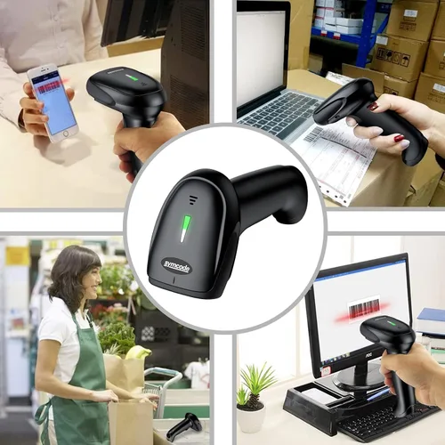 Vista 7 de Symcode Escáner de código de barras Bluetooth portátil USB CCD inalámbrico lector de código de barras compatible con función inalámbrica y Bluetooth