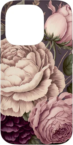 Vista 17 de Elegant Blush Pink & Purple Vintage Floral Rose & Peony Case for iPhone 17