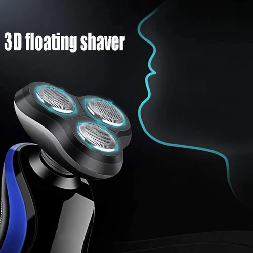 Vista 3 de Maquinilla de afeitar eléctrica para hombres – Afeitadoras rotativas 4 en 1 para hombres – Kit de aseo eléctrico – Maquinillas de afeitar húmedas