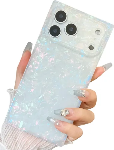 Vista 26 de Elegante funda con patrón de perlas compatible con iPhone, de borde rectangular, delgada, suave, de silicona de poliuretano termoplástico (TPU)