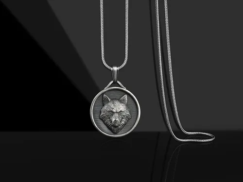 Vista 4 de BySilverStone Jewelry - Collar de plata esterlina hecha a mano de lobo vikingo para hombre, joyería de cabeza de lobo de mitología nórdica, colgante