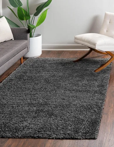 Vista 529 de Unique Loom Colección Davos Shag - Alfombra Lino