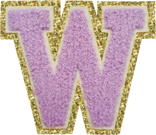 Vista 56 de 3Pcs Letter Patches Varsity Glitters Chenille,SPRT Iron on Blue Letter Patch,Alphabet Cloth Patch for Team Costume Decoration 3.1in Height S