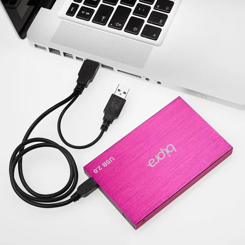 Vista 6 de Disco duro delgado de bolsillo externo USB 2.0 de 1 TB - Rosa dulce - Ntfs