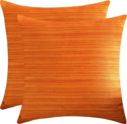 Vista 12 de The White Petals Fundas de almohada europeas color amarillo canario (seda sintética, 26 x 26 pulgadas, paquete de 2)