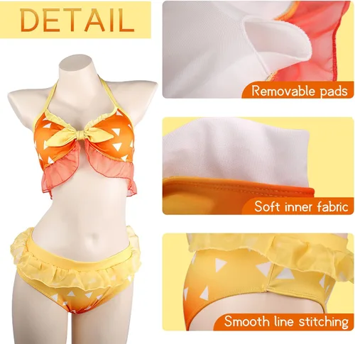 Vista 5 de Akatsuki Bikini sexy para mujer, traje de baño de anime Hokage, traje de baño de anime