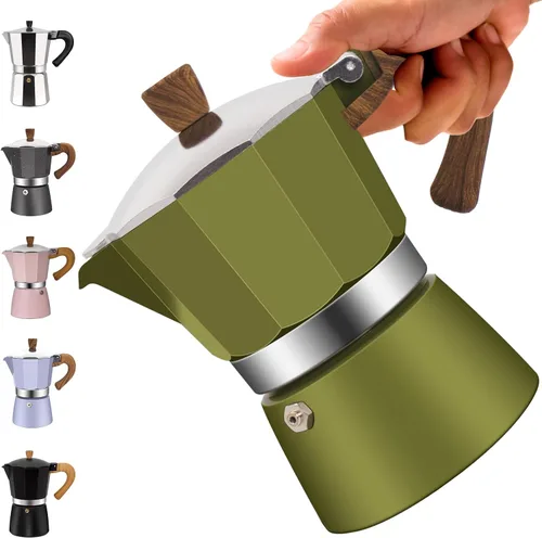 Vista 48 de Cafetera clásica de aluminio para 3 tazas Azul