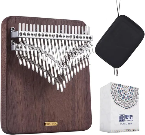 Vista 6 de LingTing Kalimba - Piano de pulgar de 17 teclas Mbira, regalo para adultos principiantes profesionales (LT-K17A, susurrador de viento)