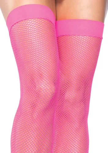 Vista 2 de Leg Avenue - medias de malla hasta los muslos, de nailon, para mujer
