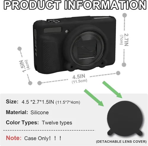 Vista 4 de Leayjeen Funda protectora de silicona compatible con cámara Canon SX740 SX730, carcasa protectora de silicona suave, con cubierta desmontable