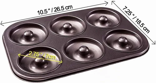 Vista 2 de Dohnuts - Molde para donas – Mini donas y bagel antiadherente premium de 6 tazas – para pasteles horneados caseros más saludables