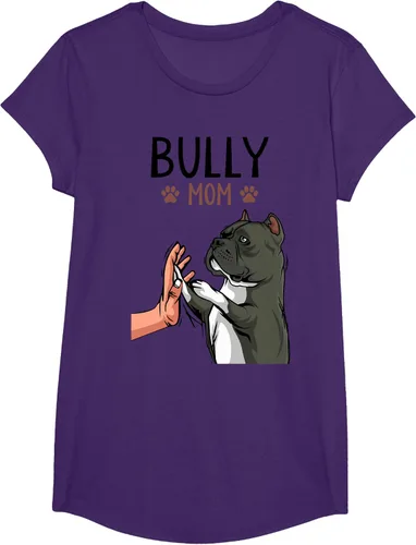 Vista 15 de American Bully Mom Cute Dog Mama Camiseta divertida para mujer, Blanco, S