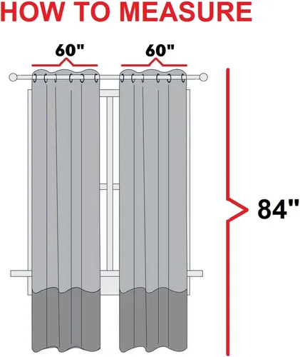 Vista 6 de Elegant Comfort Cortinas semitransparentes con borlas con pompones, juego de 2 paneles, con bolsillo para barra de 2 pulgadas, cortinas