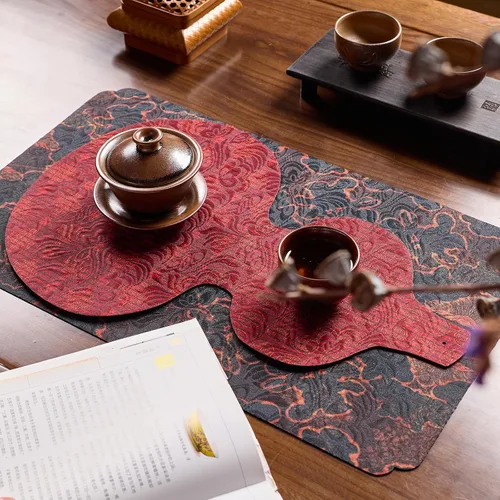 Vista 27 de Extra Long 2-Piece Table Runner Set 118, Waterproof Banquet Table Decor, Double Sided Event Cloth, Heavy Duty Tea Mat, Washable Reversible Brocade