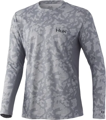 Vista 37 de HUK Camisa de manga larga Icon X para hombre, camisa de pesca de alto rendimiento Azul celeste