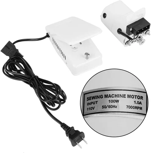Vista 4 de Pedal de pie para máquina de coser, pedal de interruptor de acción de velocidades variables de 100 W con motor para piezas de máquina de coser