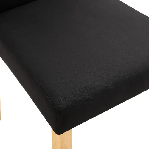 Vista 8 de Dining Chair Set of 6 Black Fabric Upholstered with Solid Rubber Wood Frame Modern Ergonomic Design for Dining Room Kitchen and Living Room