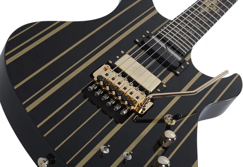 Vista 5 de Schecter Synyster Gates Custom-S - Negro con rayas doradas
