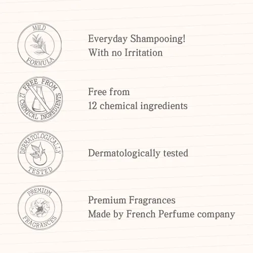 Vista 4 de jmella EN FRANCIA Blooming Peony Shampoo 33.8 onzas con fragancia de lujo - Libre de químicos - Extracto de hoja de fresa -17 tipos de complejo