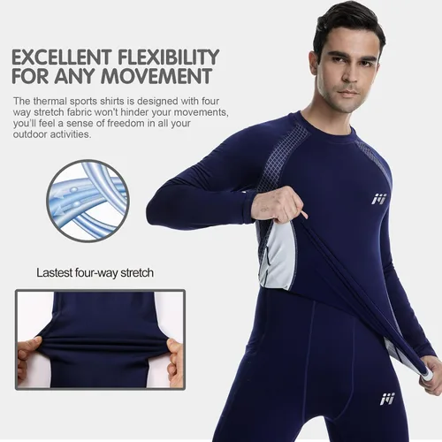 Vista 33 de MEETWEE Paquete de 4/5 camisas de compresión térmica para hombre, manga larga, forro polar, capa base, equipo de entrenamiento de invierno