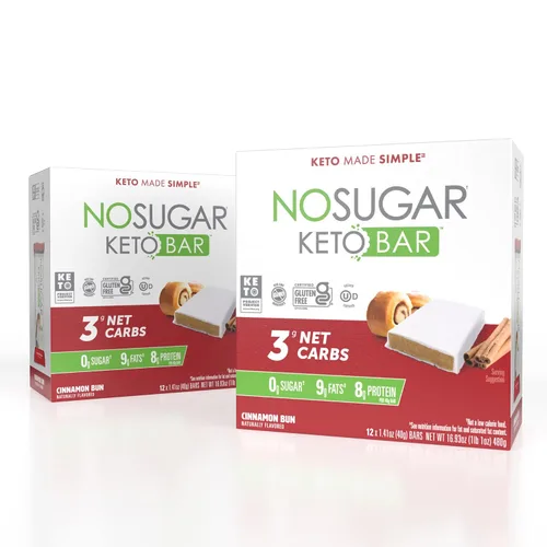Vista 3 de Snack Keto Bar sin azúcar, bajo en carbohidratos, sin azúcar, con macros aptos para dieta cetogénica