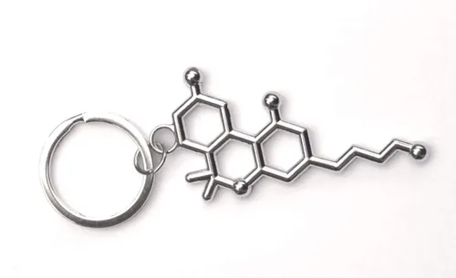 Vista 6 de THC Molecule Llavero de marihuana, Metal