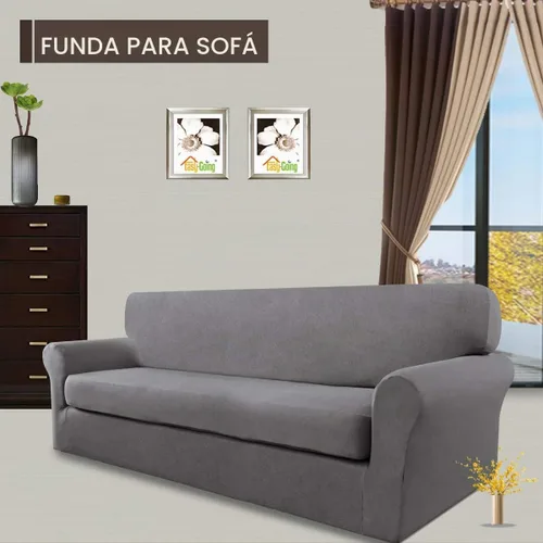 Vista 2 de Easy-Going Funda de Sofá Elástica de Microfibra de 2 Piezas – Cubierta de Sofá Suave y Ajustada de Spandex, Protector de Muebles Lavable con Parte