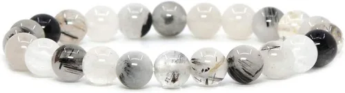 Vista 16 de Justinstones Pulsera elástica de cuentas redondas de 0.315 in con gemas semipreciosas, unisex, 7 pulgadas