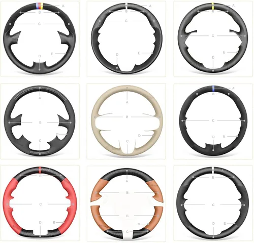 Vista 6 de MEWANT Funda para volante de automóvil para Mazda MX-5 2016-2019 personalizada con costuras a mano Custom Fit for Mazda MX-5 2016-2019 Hand-Stitch