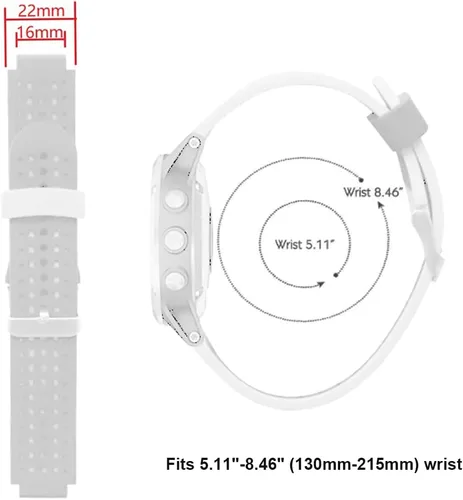 Vista 3 de Threeeggs Correa de reloj deportivo de silicona de repuesto para Forerunner 220 230 235 620 630 735XT Smartwatch Correa de muñeca