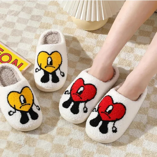 Vista 7 de LEZIRTOI Bad Cute Bunny Slippers For Women Men Couple Casual Shoes Cartoon Plush Indoor Outdoor Slipper Winter Love Pattern Slippers House Slippers