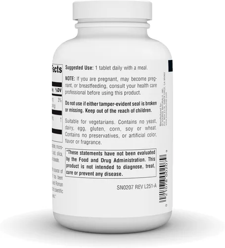 Vista 4 de Source Naturals Suplemento dietético de escoba de carnicero - Ruscus Aculeatus - 250 Tabletas