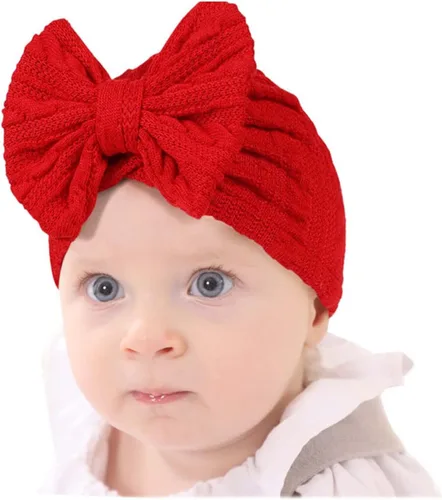 Vista 42 de Gorro de punto para bebé con lazos lindos turbante para envolver el sombrero (MZ6)