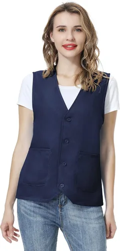 Vista 4 de TOPTIE Chaleco de trabajo personalizado Voluntario Actividad Supermercado Uniforme Unisex Chaleco