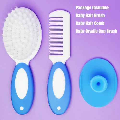 Vista 2 de Cepillo para cabello de bebé, cepillo para costra láctea, peine para cabello de bebé, set de cepillo y peine para cabello de bebé para recién