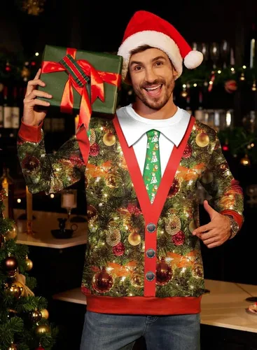Vista 5 de Arvilhill Sudaderas de manga larga con estampado en 3D de Navidad para hombre