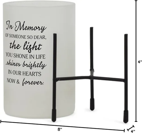 Vista 5 de Elanze Designs Memory Someone So Dear Classic - Portavelas de cristal (8 x 4 pulgadas), color blanco