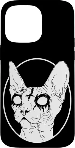 Vista 21 de Black Metal Sphynx Cat Pastel Goth and Death Metal Case for iPhone 17