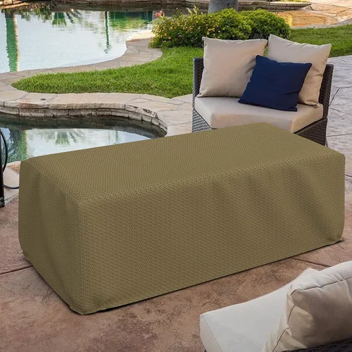 Vista 5 de Covers & all Funda rectangular para hoguera con elástico, 160 GSM Duro Pro tela transpirable no tejida, impermeable, resistente a los rayos UV y a