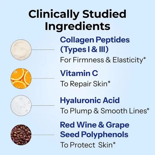 Vista 5 de HUM Suplemento de colágeno Love Skin - Péptidos de colágeno con ácido hialurónico y vitamina C para apoyar la piel firme y ayudar a minimizar