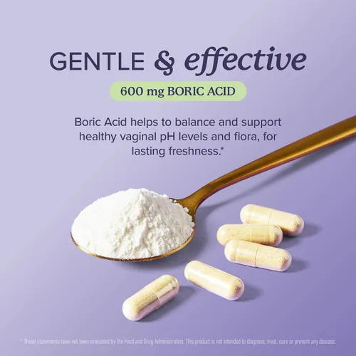 Vista 3 de Supositorios de ácido bórico para mujeres de 600 mg Equilibrio de pH, olor vaginal y picazón Higiene femenina y apoyo de salud íntima Ácido