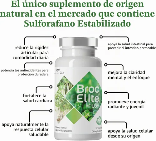Vista 5 de Mara Labs BrocElite Plus Sulforafano de brócoli estabilizado 30