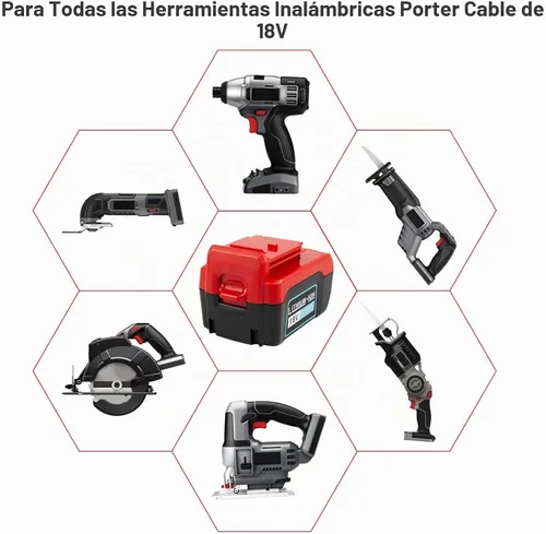 Vista 5 de Futurebatt - Paquete de 1 batería PC18B de alto rendimiento de 6000 mAh 18 V para cable Porter de 18 voltios, PC18B PC18BL PCC489N PC18BLEX solo se
