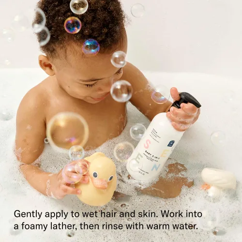 Vista 3 de SEEN Champú y gel de baño 2 en 1 para bebé, sin fragancia, sin lágrimas y no irritante, limpiador suave desarrollado por dermatólogos para pieles