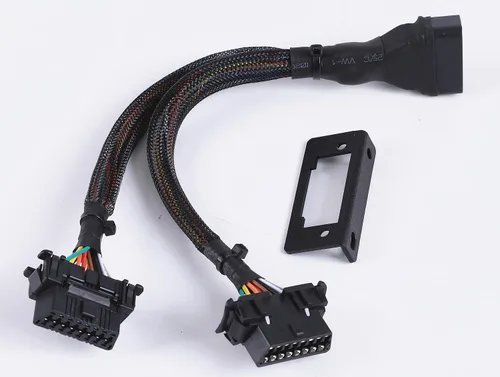 Vista 7 de Cable divisor OBD2 Y bajo el salpicadero OBDII 1 macho a 2 hembras divisor de 20awg de alambre grueso
