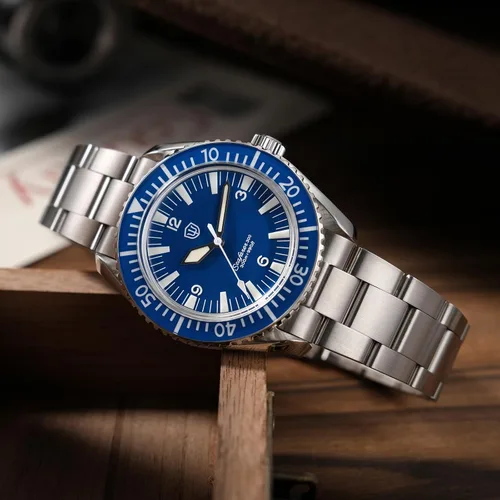 Vista 4 de watchdives WD1967Q Japón VH31 Reloj de buceo para hombre, con movimiento de cuarzo, 1.49 pulgadas, sombrero superior, burbuja, reloj de pulsera